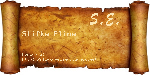 Slifka Elina névjegykártya